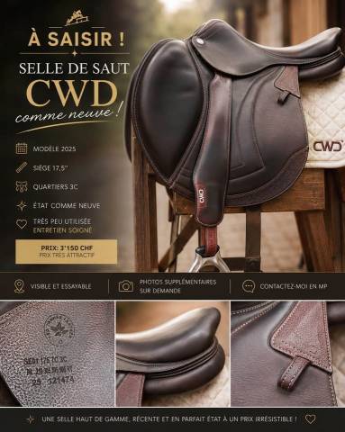 Selle CWD mod&egrave;le 2025, en &eacute;tat comme neuve 