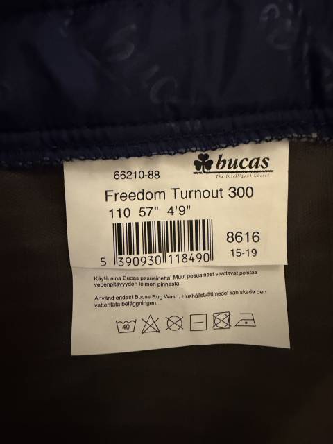 Couverture bucas freedom 300 taille 110 neuve 