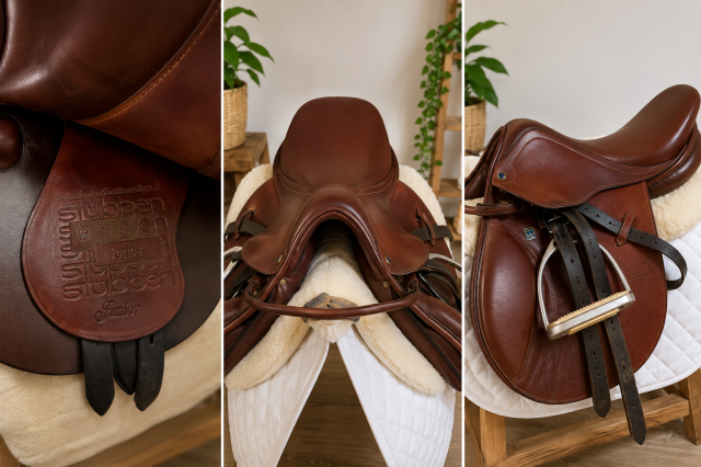 Selle d'obstacle St&uuml;bben Portos Junior - cuir marron