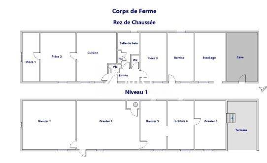 CORPS DE FERME ET VILLA TRADITIONNELLE - POMEYS