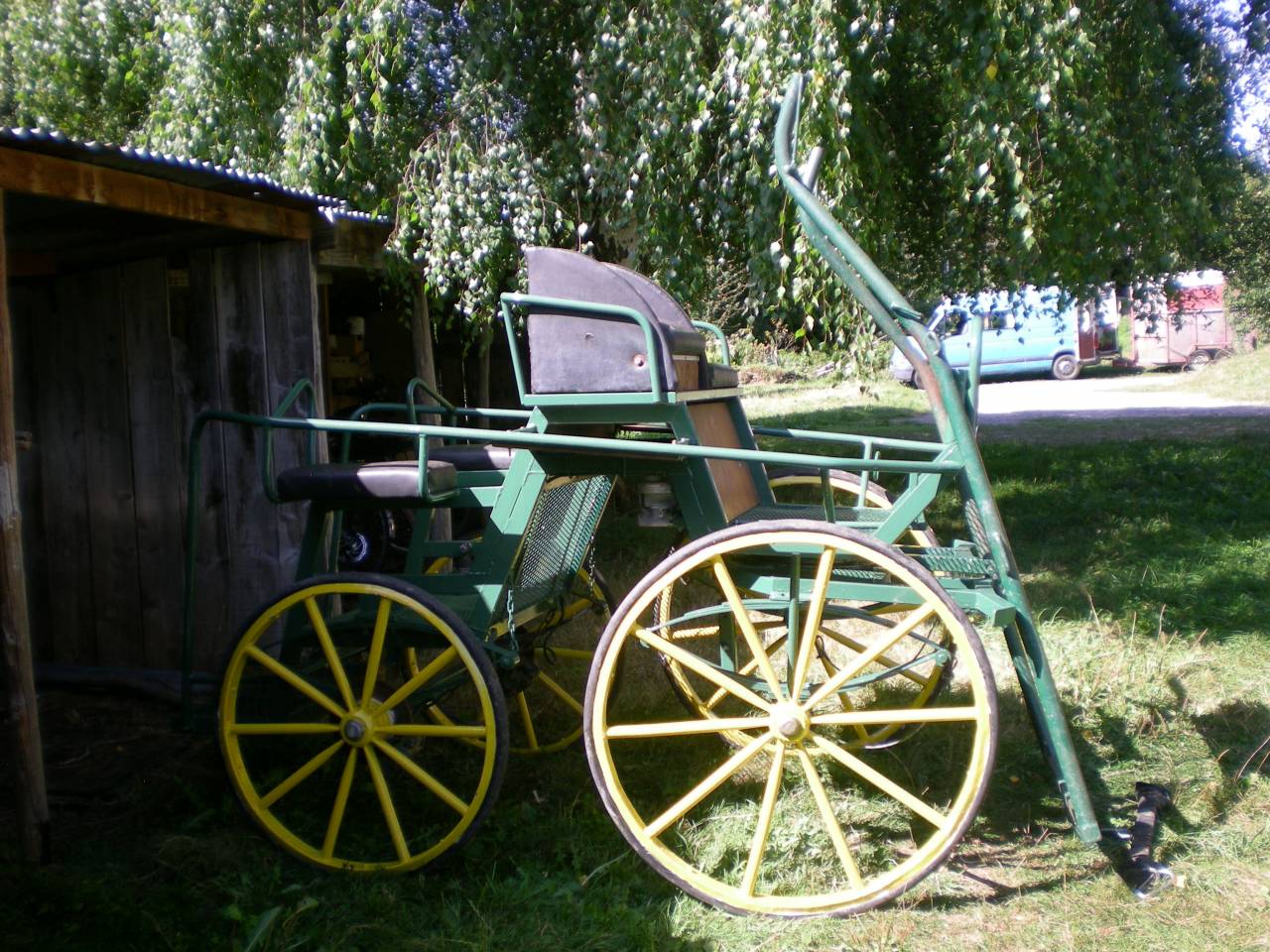 Calèche marathon loisir verte 4 places