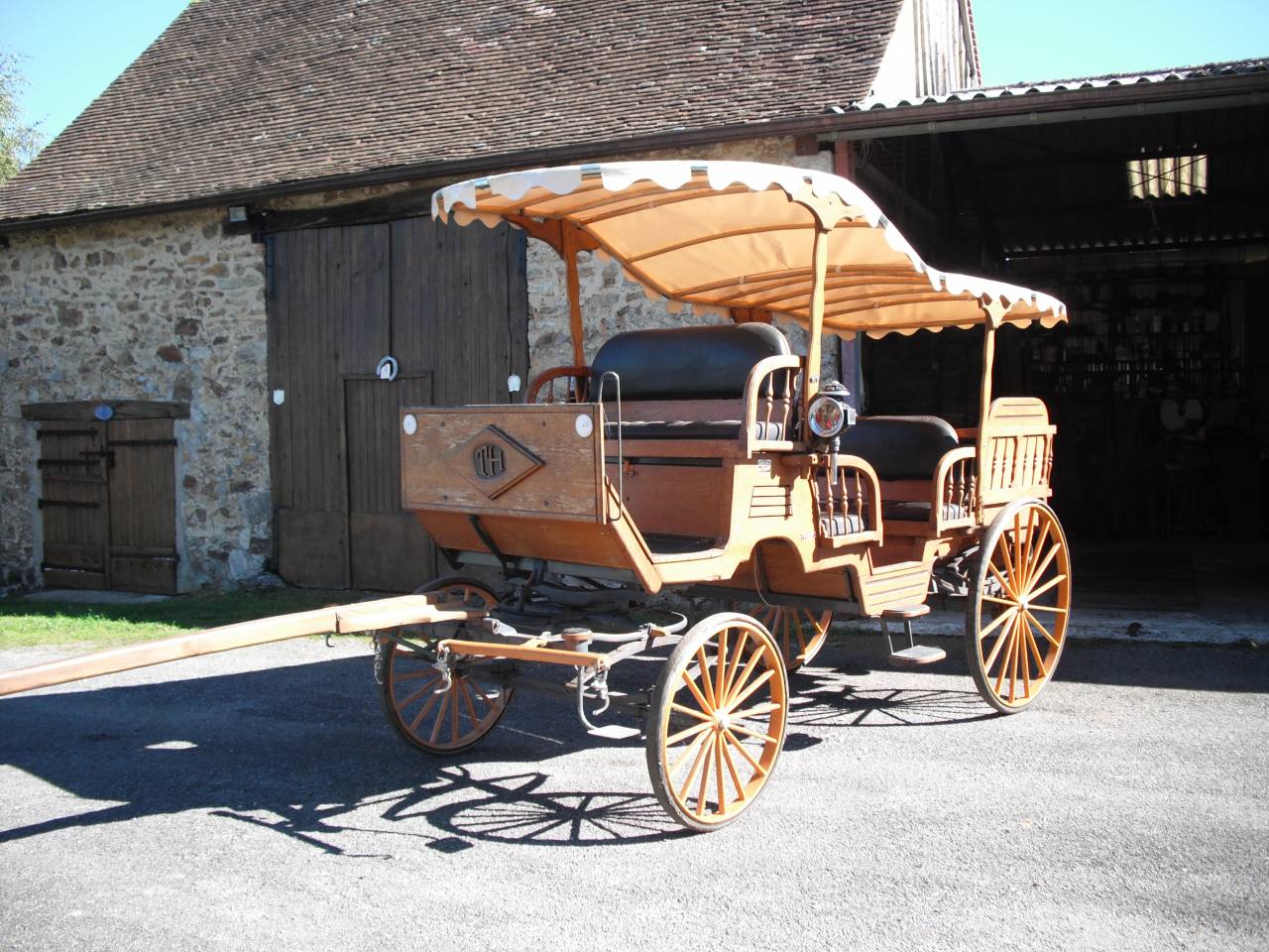 Chevaux Mérens et calèche