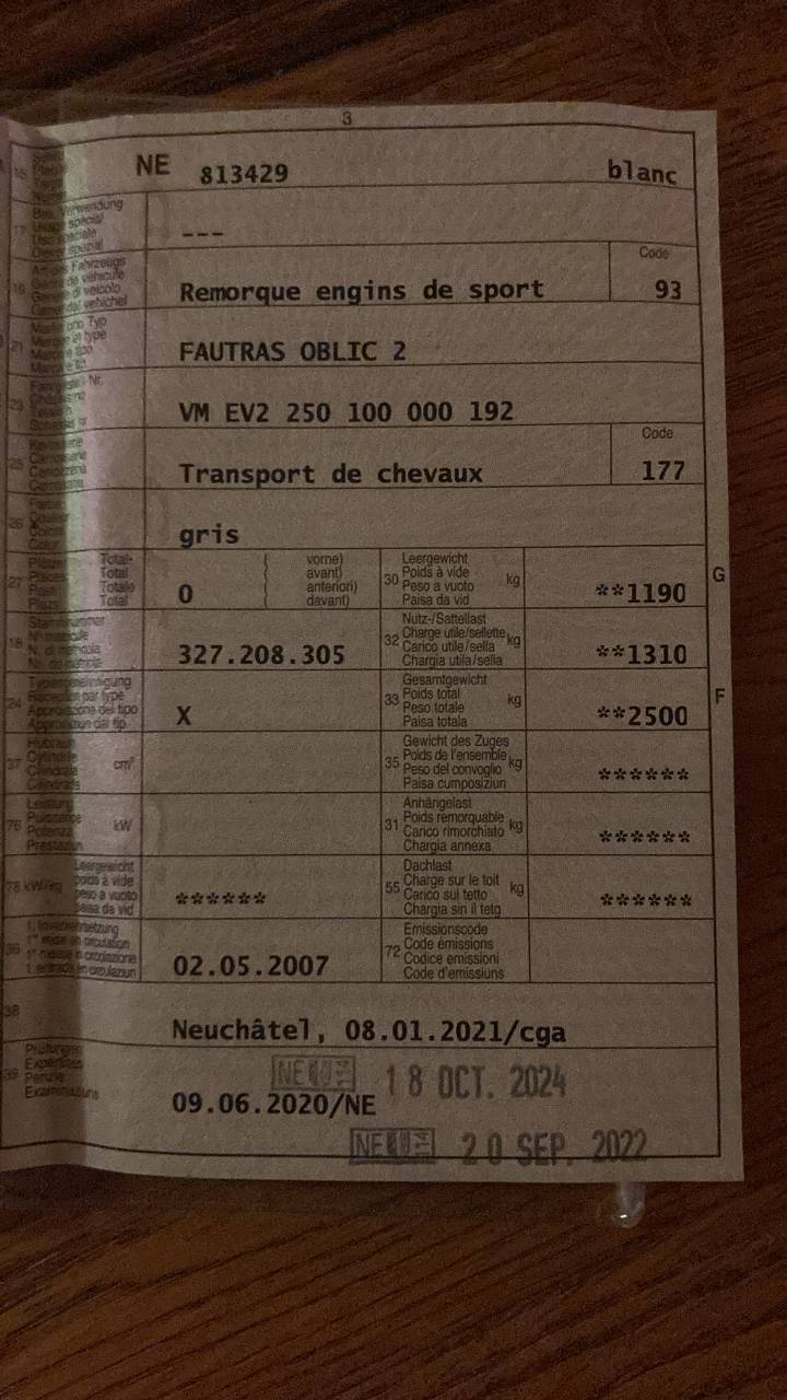 Van FAUTRAS oblic 2 - Spécial 2-3 poneys 