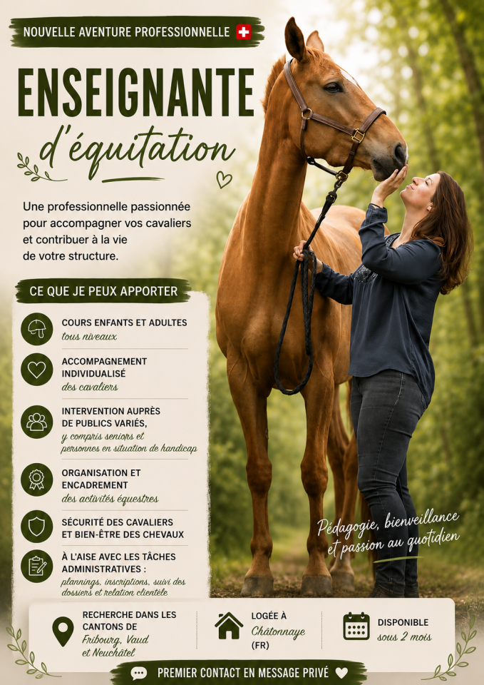 Enseignante &eacute;questre (Suisse)